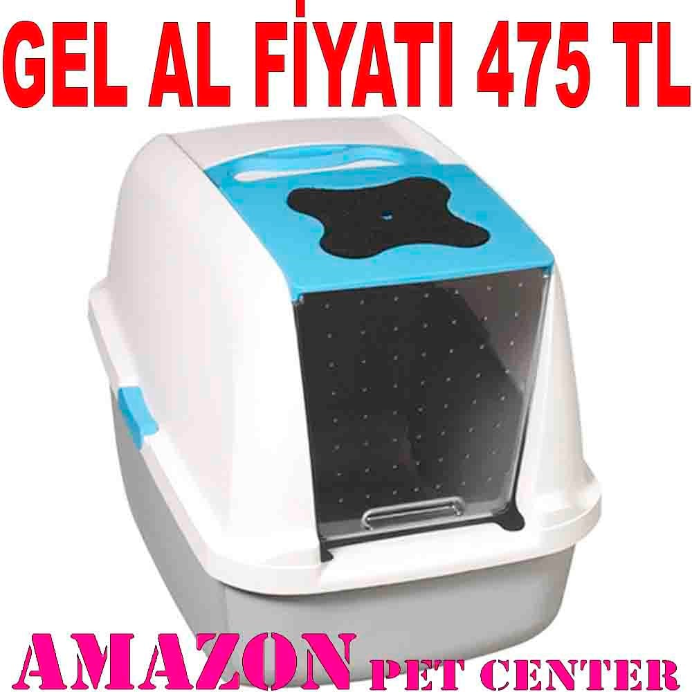Catit Kapalı Kedi Tuvalet Kabı Mavi 022517507018 Amazon Pet Center