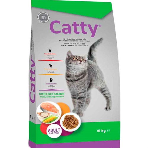Catty Kısır Kedi Maması Somonlu 15 kg 8680542870532 Catty Yetişkin Kedi Mamaları Amazon Pet Center