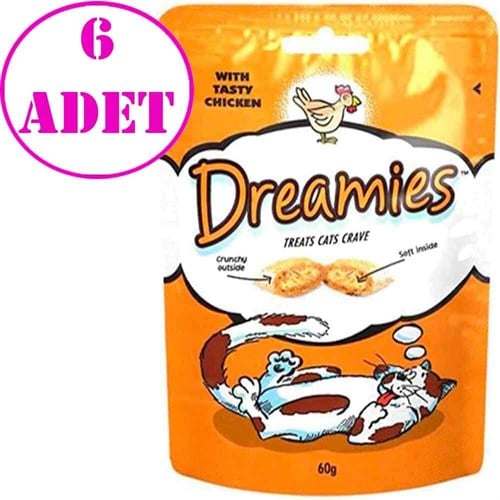 Dreamies Tavuklu Kedi Ödülü 60 gr 6 AD 32121667 Pedigree Kedi Ödülleri Amazon Pet Center