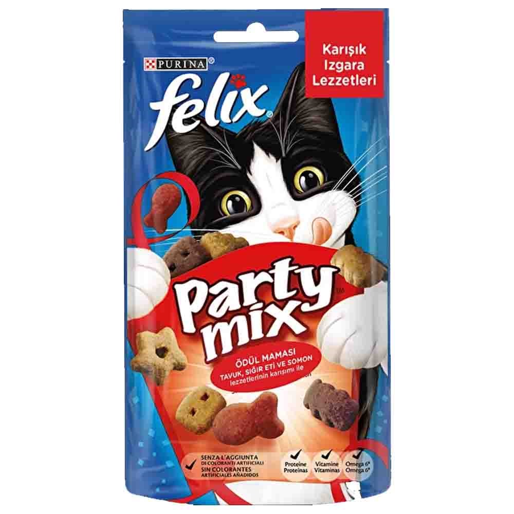 Felix Party Mix Tavuk Sığır Eti ve Somonlu Kedi Ödül Maması 60 Gr 7613034119889 Amazon Pet Center