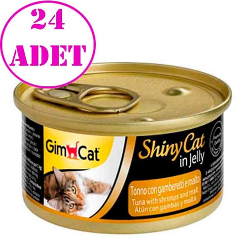 Gimcat Shiny Cat Jel İçinde Ton Balık Karides ve Malt Özlü Konserve 70 gr 24 AD 32126242 Gimpet Yetişkin Kedi Konserve Mamaları Amazon Pet Center