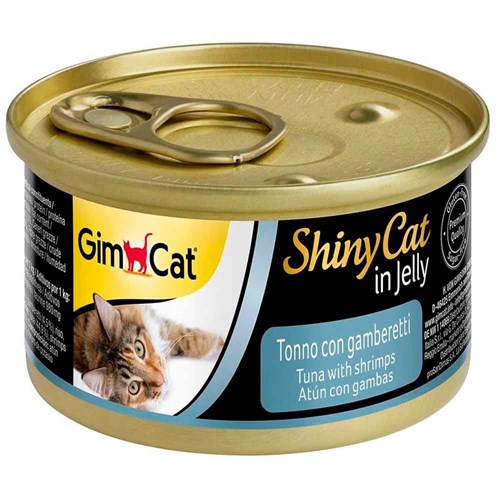 Gimcat Shiny Cat Jel içinde Ton Balıklı ve Karidesli Konserve 70 gr 4002064413099 Gimpet Yetişkin Kedi Konserve Mamaları Amazon Pet Center