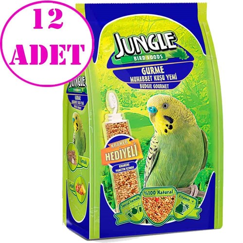Jungle Gurme Muhabbet Yemi 400 Gr-Kraker Hediyeli 12 AD 32127393 Jungle Muhabbet Kuşu Yemleri Amazon Pet Center