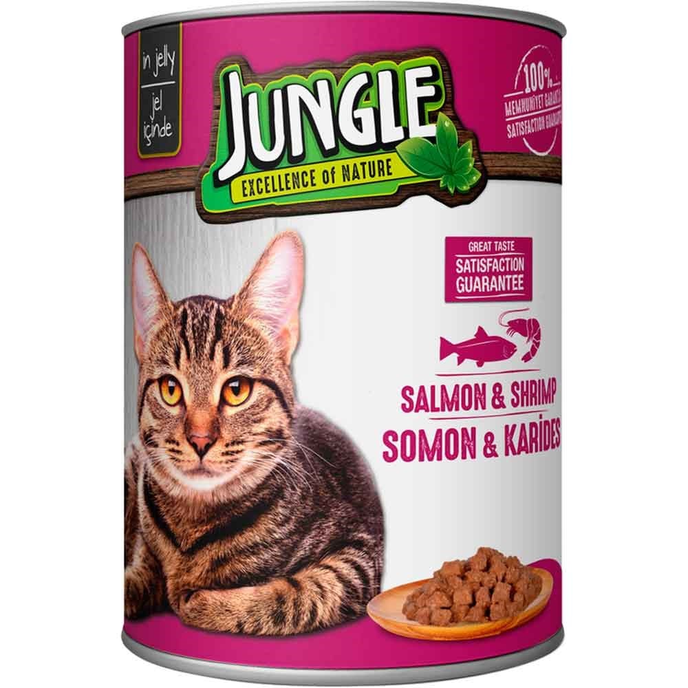 Jungle Kedi Konservesi Somonlu Karidesli 415 GR 8681299602339 Amazon Pet Center