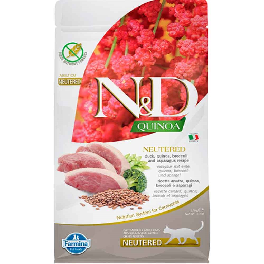 ND Quinoa Ördek ve Brokolili Kısırlaştırılmış Kedi Maması 1.5 Kg 8010276038678 Amazon Pet Center