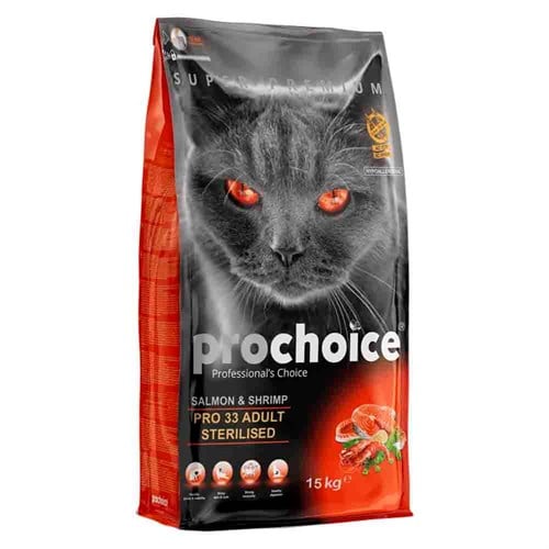Prochoice Pro 33 Somonlu ve Karidesli Kısırlaştırılmış Kedi Maması 15 Kg 8681465601456 Pro Choice Kısır Kedi Mamaları Amazon Pet Center