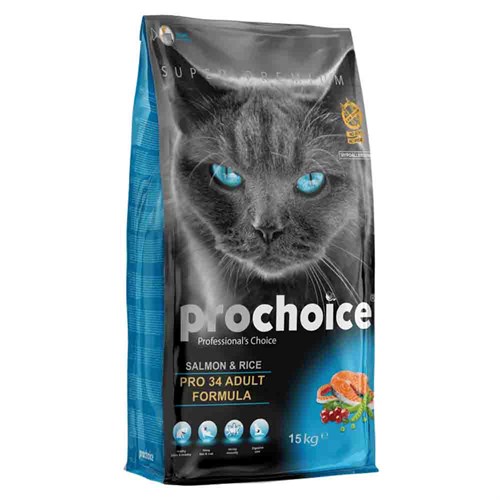 Prochoice Pro 34 Somonlu ve Pirinçli Kedi Maması 15 Kg 8681465601012 Pro Choice Yetişkin Kedi Mamaları Amazon Pet Center