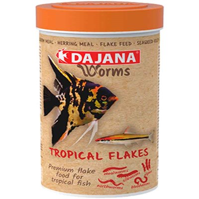 Dajana Worms Tropical Flakes 100 Ml 8594000258964 Dajana Tatlı Su Akvaryumu Balık Yemleri Amazon Pet Center