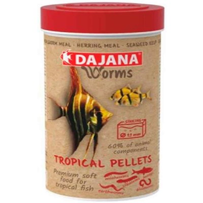 Dajana Worms Tropical Pellets Soft 100 ml 8594000258506 Dajana Tatlı Su Akvaryumu Balık Yemleri Amazon Pet Center