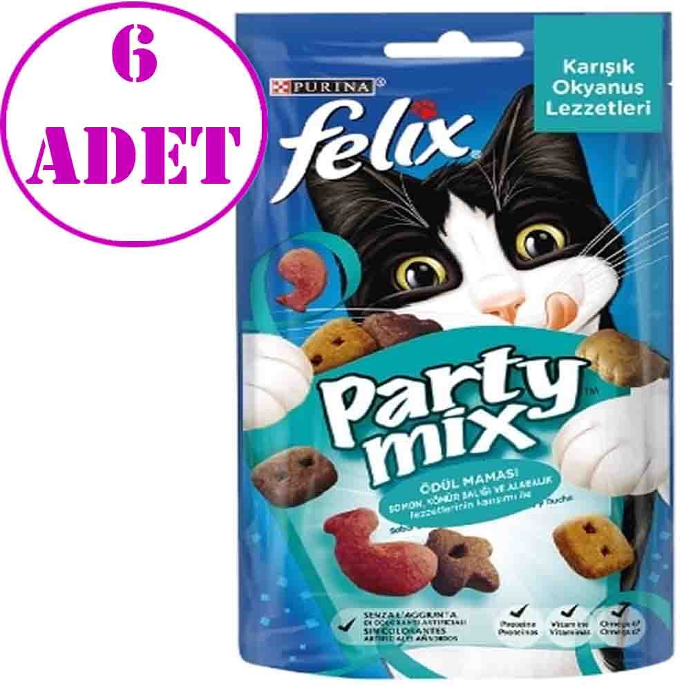 Felix Party Mix Somon Kömür Balığı ve Alabalıklı Kedi Ödül Maması 60 Gr 6 AD 7613034119841999 Amazon Pet Center