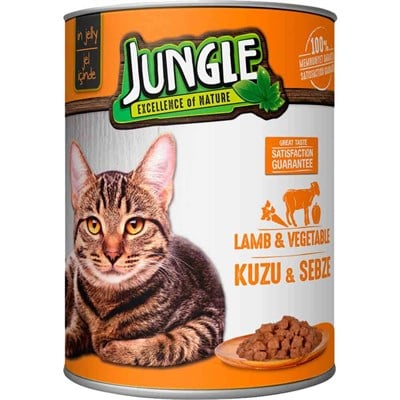 Jungle Kuzuetli Sebzeli Kedi Konservesi 415 gr 8681299602353 Jungle Yetişkin Kedi Konserve Mamaları Amazon Pet Center