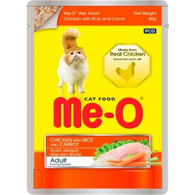 Meo Kedi Konservesi Tavuklu Pirinçli ve Havuçlu 80gr 8850477027824 ME-O Yetişkin Kedi Konserve Mamaları Amazon Pet Center