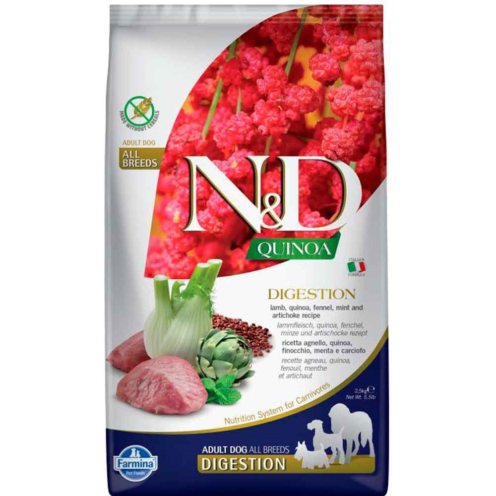 N&D Quinoa Digestion Kuzu Etli Kinoalı Enginarlı Köpek Maması 2,5 Kg 8010276035578 Amazon Pet Center