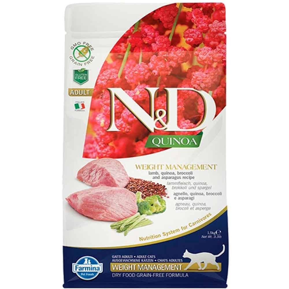 ND Quinoa Weight Management Light Kuzu Etli Kedi Maması 1,5 kg 8010276035806 Amazon Pet Center