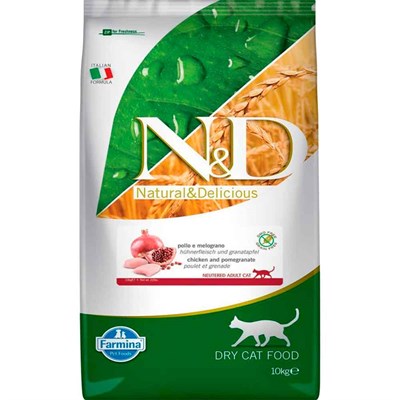 ND Tavuk ve Narlı Tahılsız Kısırlaştırılmış Kedi Maması 10 Kg 8010276031334 N&D Yetişkin Kedi Mamaları Amazon Pet Center