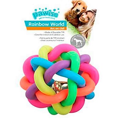 Pawise Rainbow World Örgü Top Köpek Oyuncağı 6,5 Cm 8886467546679 Pawise Kauçuk Plastik Köpek Oyuncakları Amazon Pet Center