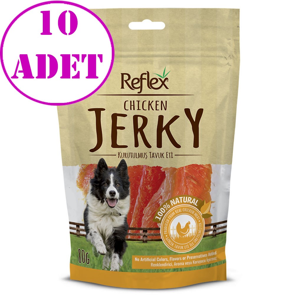 Reflex Chicken Jerky Tavuk Fileto Doğal Köpek Ödülü 80 gr 10 AD 32123586 Amazon Pet Center